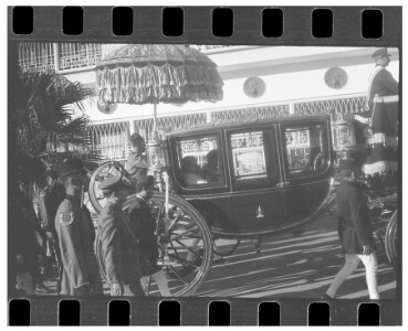 Crown Prince Dipendra Bir Bikram Shah in the carriage during his rice ...